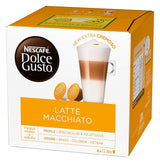 NESCAFÉ Dolce Gusto Latte Macchiato, 48 Kaffeekapseln, Aromatischer Espresso, 3-Schichten - Köstlichkeit aus feinem Milchschaum, Aromaversiegelte Kapseln, 6er Pack (3x16 Kapseln)