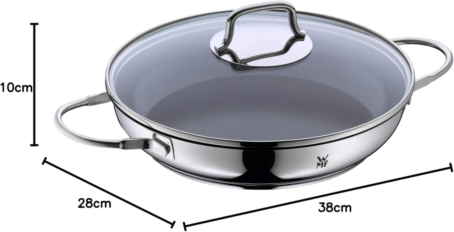 WMF Devil Induktionstopf 26 cm mit Glasdeckel, Cromargan beschichteter Edelstahl, Keramikbeschichtung, backofenfest. Töpfe und Pfannen im Naty Shop