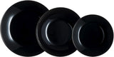 Arcopal Zelie Tafelservice aus schwarzem Glas, 12-teilig, 4 Plätze, schwarz