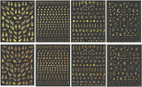 8 Blatt goldene Mond- und Sterne-Nagelkunstaufkleber, Engelsflügel, hellbraune goldene Nagelaufkleber, Sterne, Nagelfolien, selbstklebende Nagelaufkleber, Nageldesign-Zubehör, Nagelaufkleber