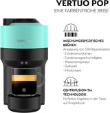 Espressomaschine mit Nespresso Krups Vertuo Pop Kapseln, Fassungsvermögen: 560 ml, automatische Kapselerkennung, One-Touch-System, 4 Tassengrößen, verkürzte Aufheizzeit, nachhaltig, Aqua Mint, XN9204