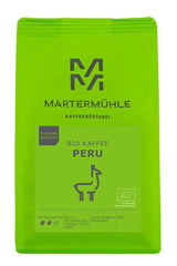Martermühle Peru Bio Kaffeebohnen 1kg mittelkräftig I Arabica I Aroma: Milchschokolade, florale Noten, Nüsse I Ganze Bio Kaffee-Bohnen schonend geröstet, säurearm