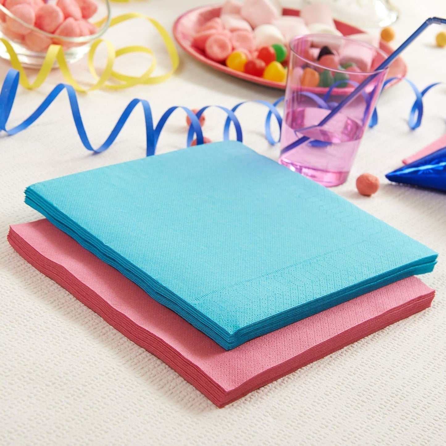 50 Servietten, Wattepad, 33 x 33 cm, 2-lagig, Türkis, FSC-Zellulose, 33 x 33 cm (3er-Pack)