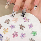 50 Stück 3D Blume Nail Charms Set, Buntes Nageldesign Zubehör, Nägel Charms Und Nagel Art Charms, Perfekt Für Nailart, Maniküre Dekoration Und DIY Nageldesign