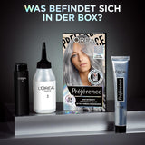 L'Oréal Paris Intensive permanente Haarfarbe, Bis zu 8 Wochen glänzendes Haar und intensive Farbe, Préférence Vivid Colors, Farbe: 10.112 SILBERGRAU, 1 Stück (2er-Pack) Haarfärbemittel Naty Shop