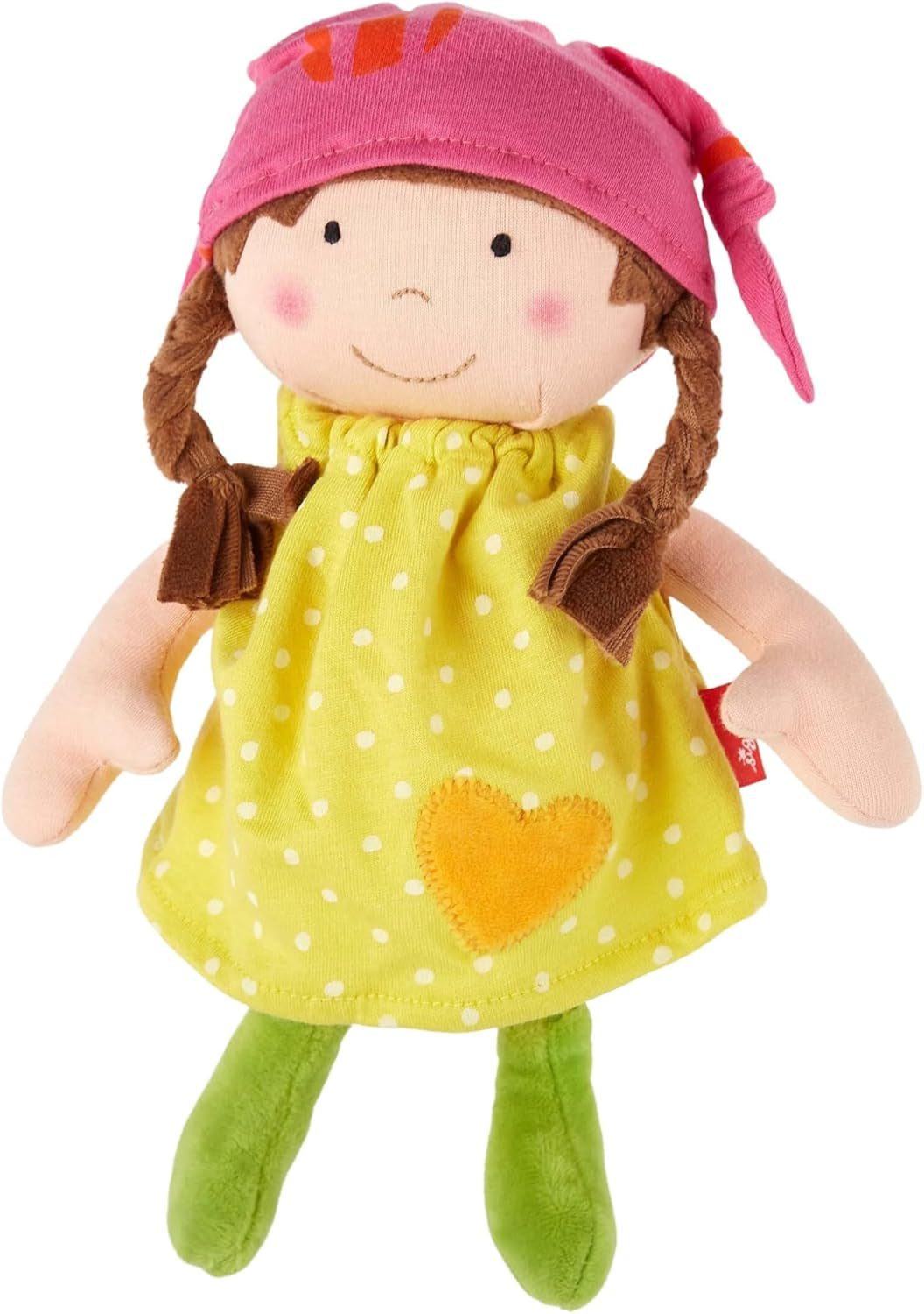 SIGIKID 39411 Kleine weiche Mädchenpuppe, Babyspielzeug, empfohlen ab 6 Monaten, gelb