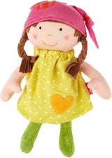 SIGIKID 39411 Kleine weiche Mädchenpuppe, Babyspielzeug, empfohlen ab 6 Monaten, gelb