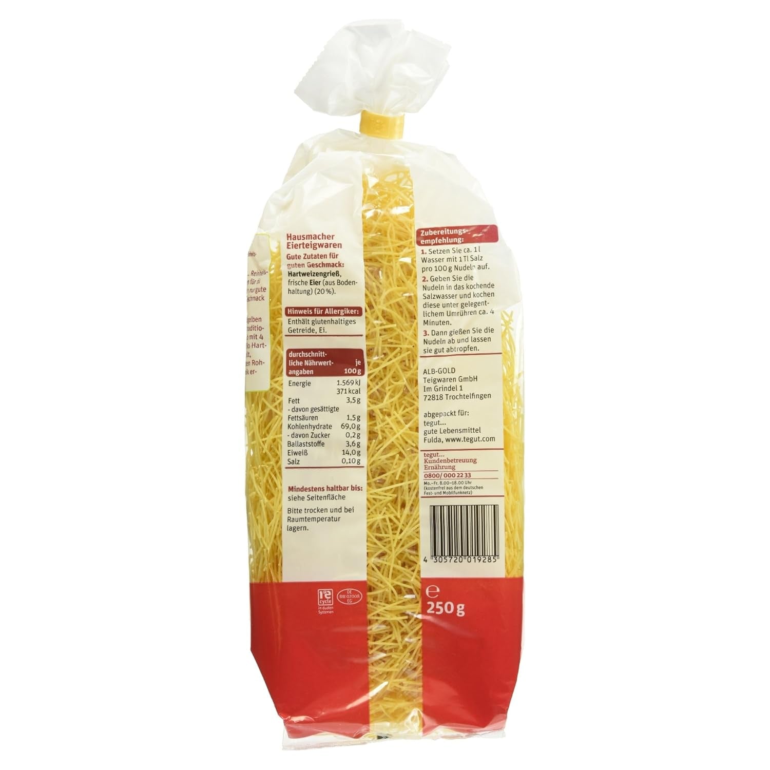 tegut... Eiernudeln 6er Pack (6 x 250g)