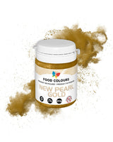 Lebensmittelfarbe Lebensmittelfarbpulver mit Metallic-Effekt, ORIGINAL GOLD 20G Lebensmittelfarbe – Ideal zum Dekorieren von Kuchen, Torten, Zuckerpasten, Keksen und Getränken.