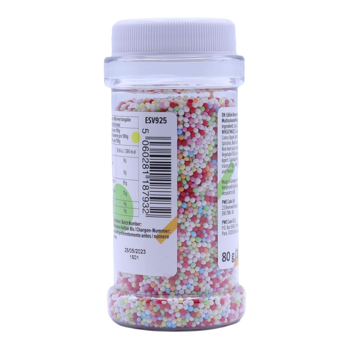 PME Nonpareilles Mehrfarbig, 80 Gramm Streusel Naty Shop