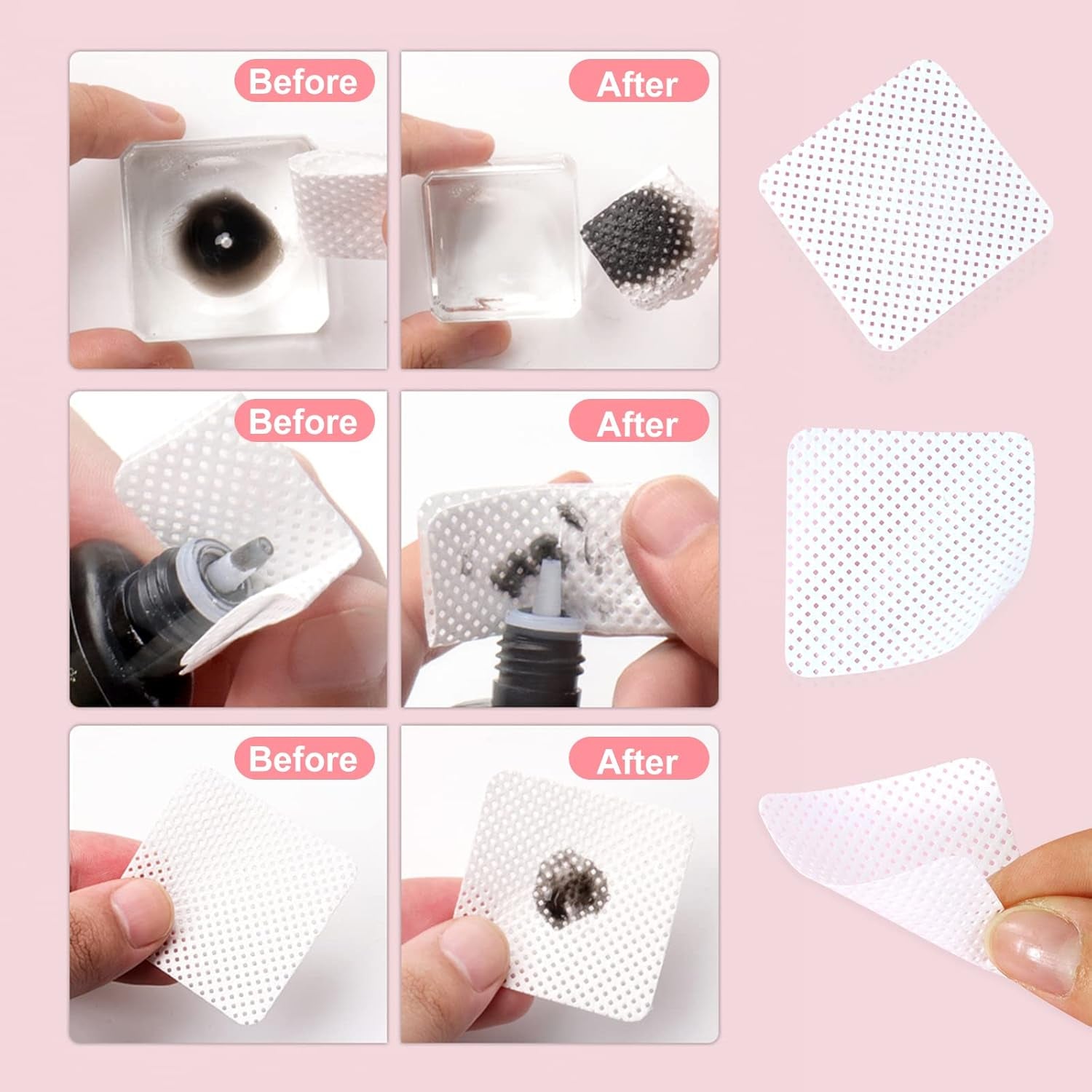 Qufiiry 300 Stück Fusselfreie Nageltücher, Lint Free Nail Wipes, Fusselfreie Nagel Wattepads, Nagel Wischtücher Für Cleaner Gelnägel Nagellackentferner Wattepads Nail Wipes Pads