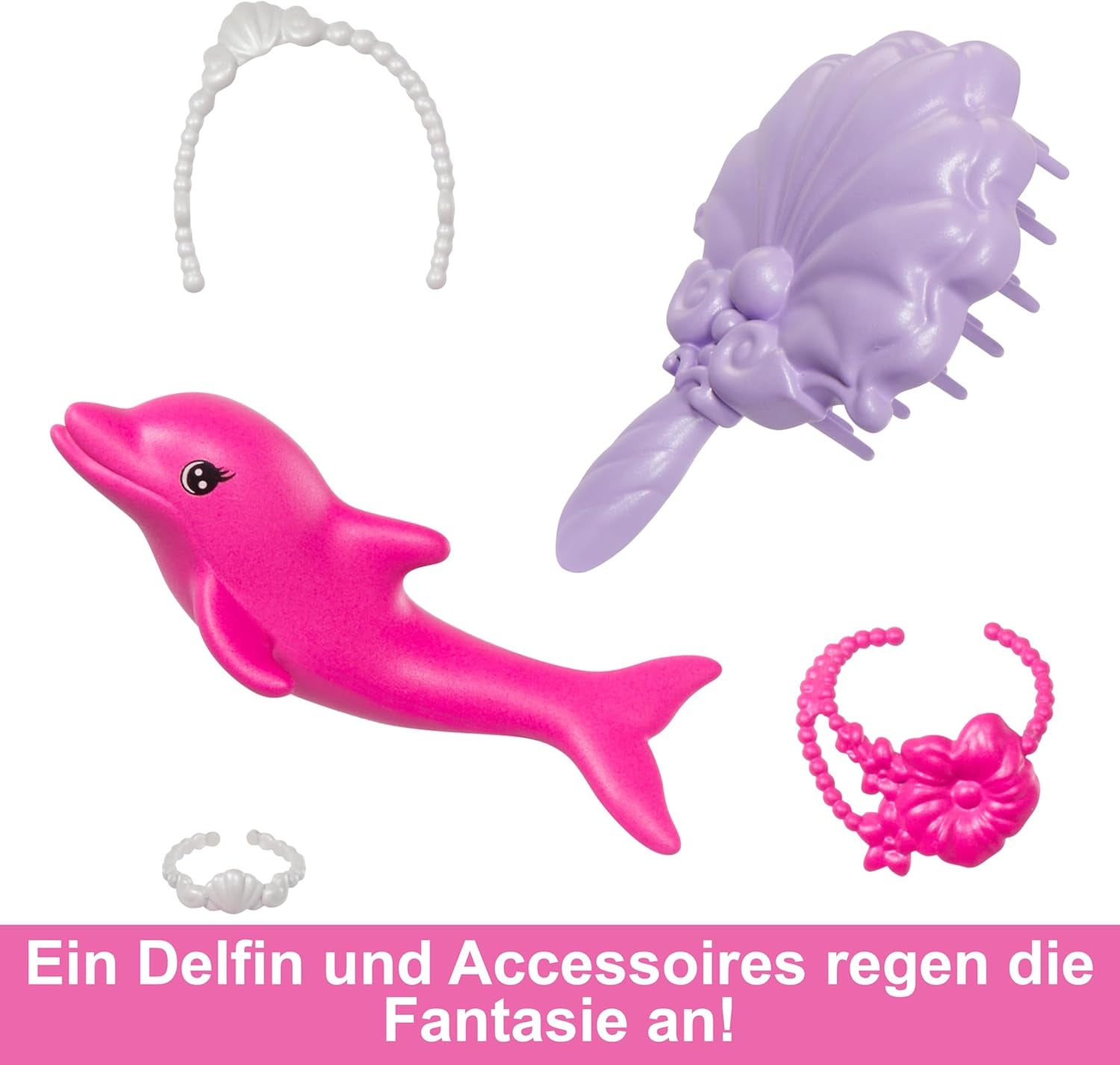 BARBIE Meerjungfrau-Puppe – inspiriert von der TV-Serie „Barbie: Hidden Magic“ mit Farbwechseleffekt und Zubehör, 19 cm lange rosa Haare zum Stylen, für Kinder ab 3 Jahren, HRP97