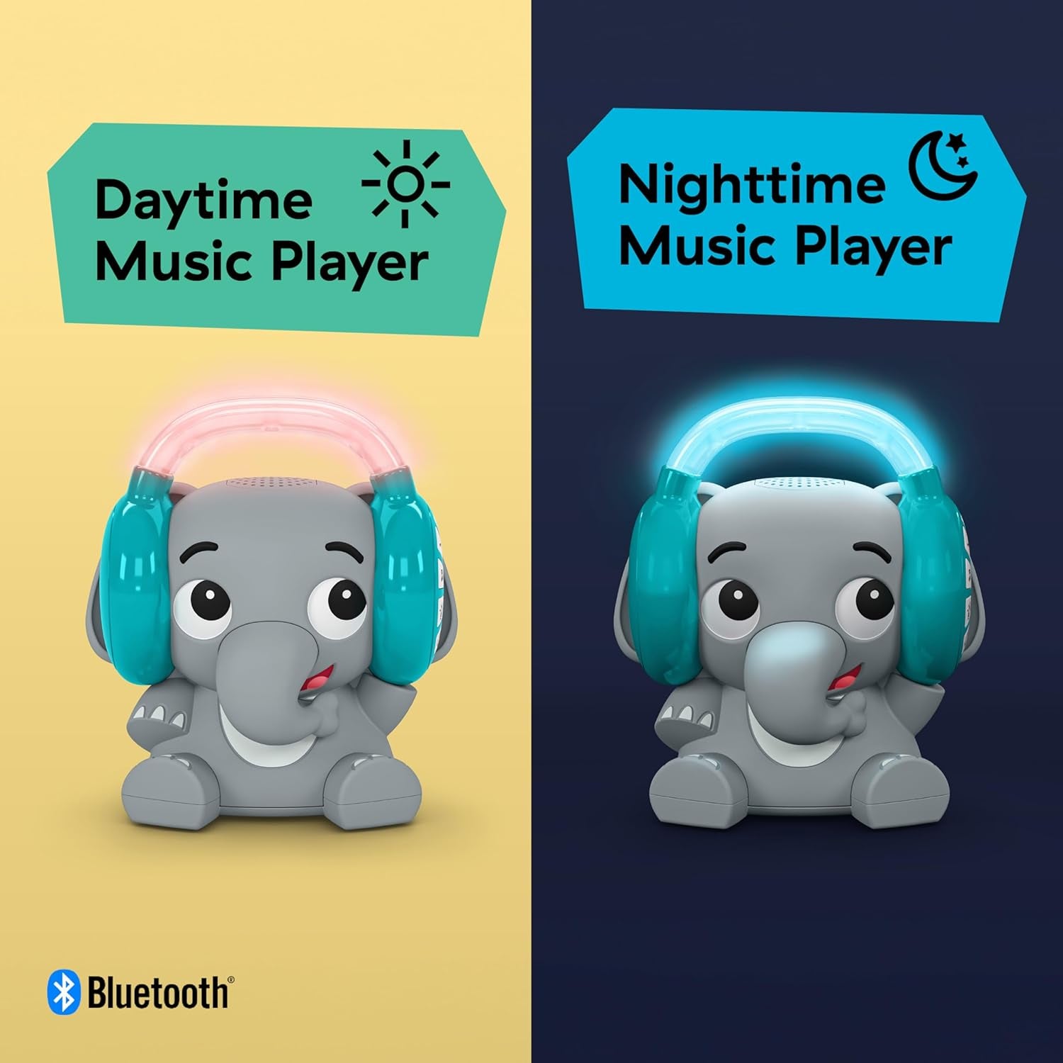 Baby Einstein Earl the Elephant Bluetooth-Soundmaschine, Musiksystem + Nachtlicht, Spielzeug für Babys und Kleinkinder Bebe Naty Shop