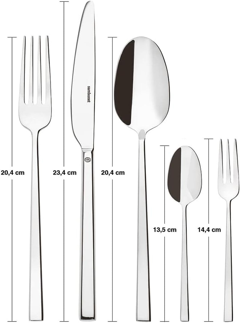 Sambonet 52562-N2 Rock Edelstahl - Monoblock-Besteckset aus Edelstahl 18/10 Kitchen Naty Shop