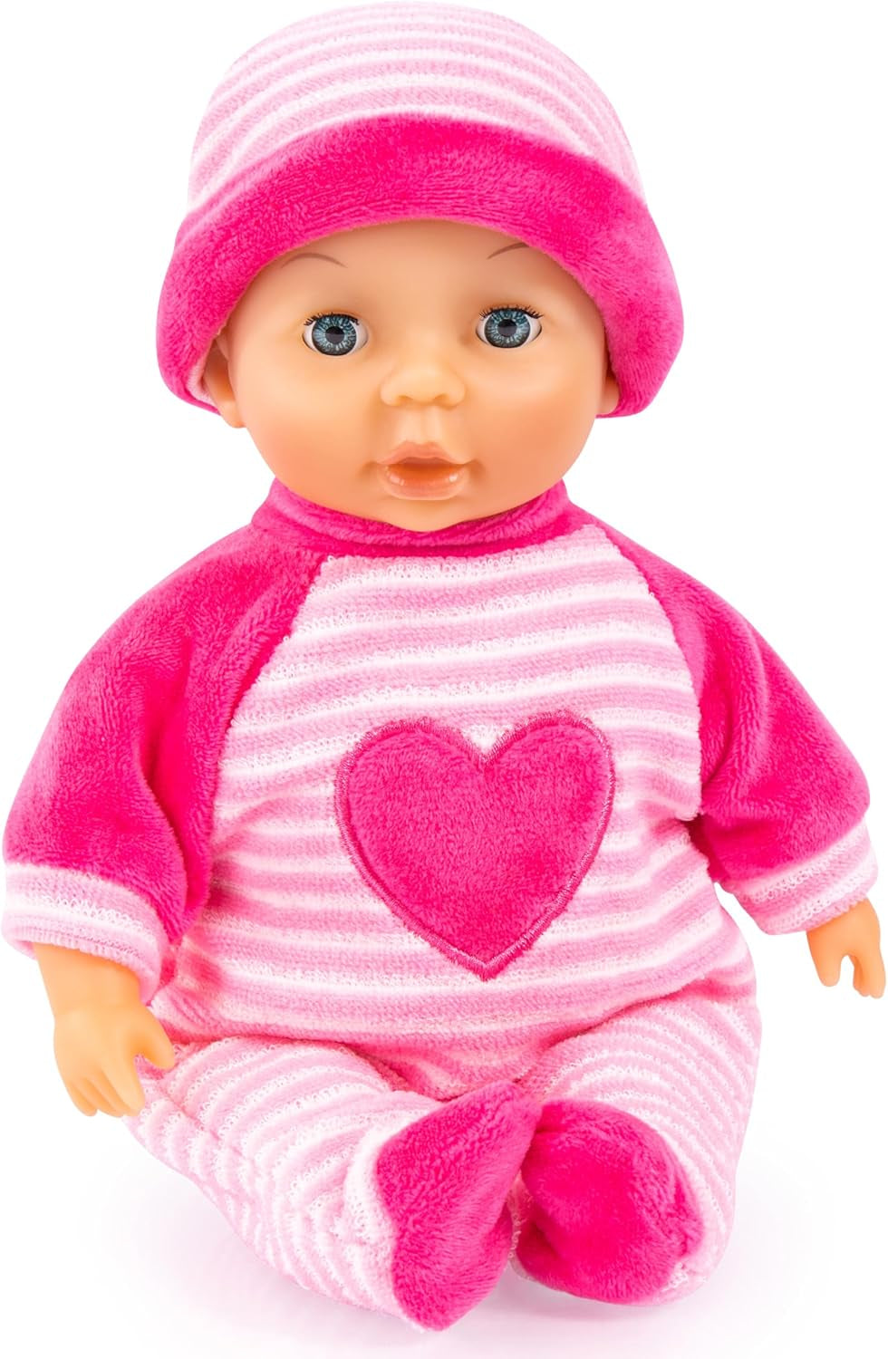 Bayer Design 92802AS My First Baby 28cm, Babypuppe, Weichkörperpuppe mit Schlafaugen, sehr handlich, süßes Outfit, rosa