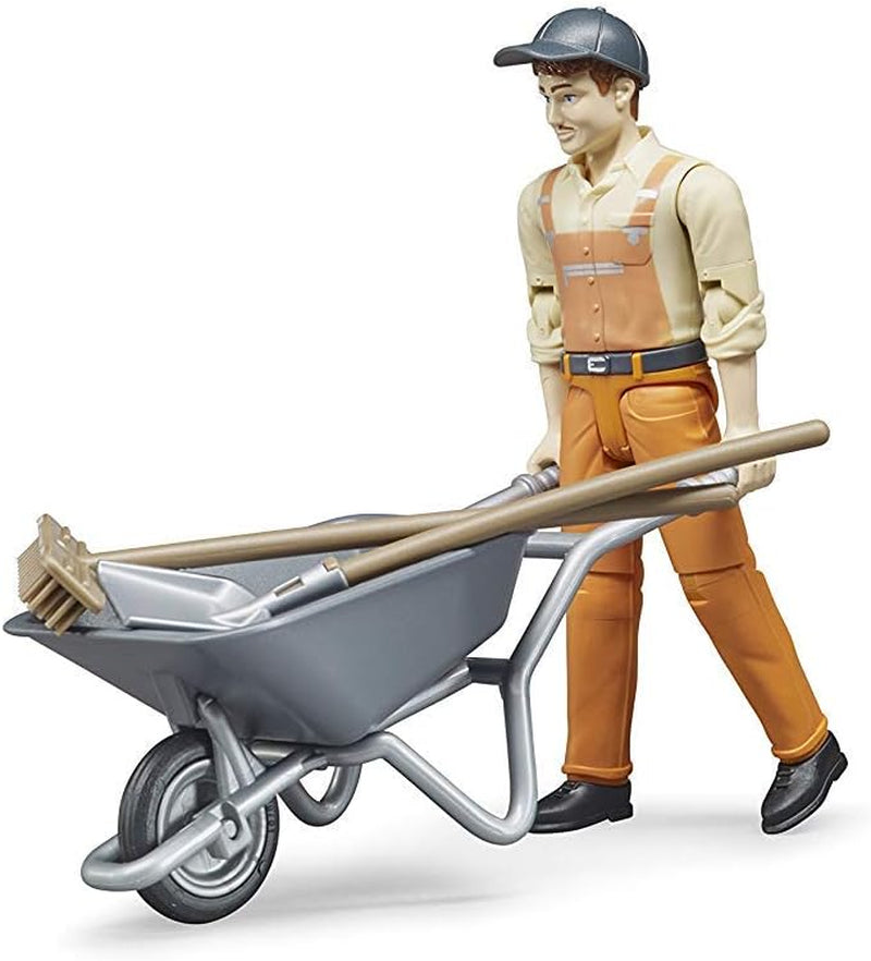 Bruder 62130 – Bworld Figurenset Kommunalarbeiter – Spielzeugfigur im Maßstab 1:16, Baufahrzeug, Bauarbeiter, Bauernhof, Mann. Actionfiguren Naty Shop
