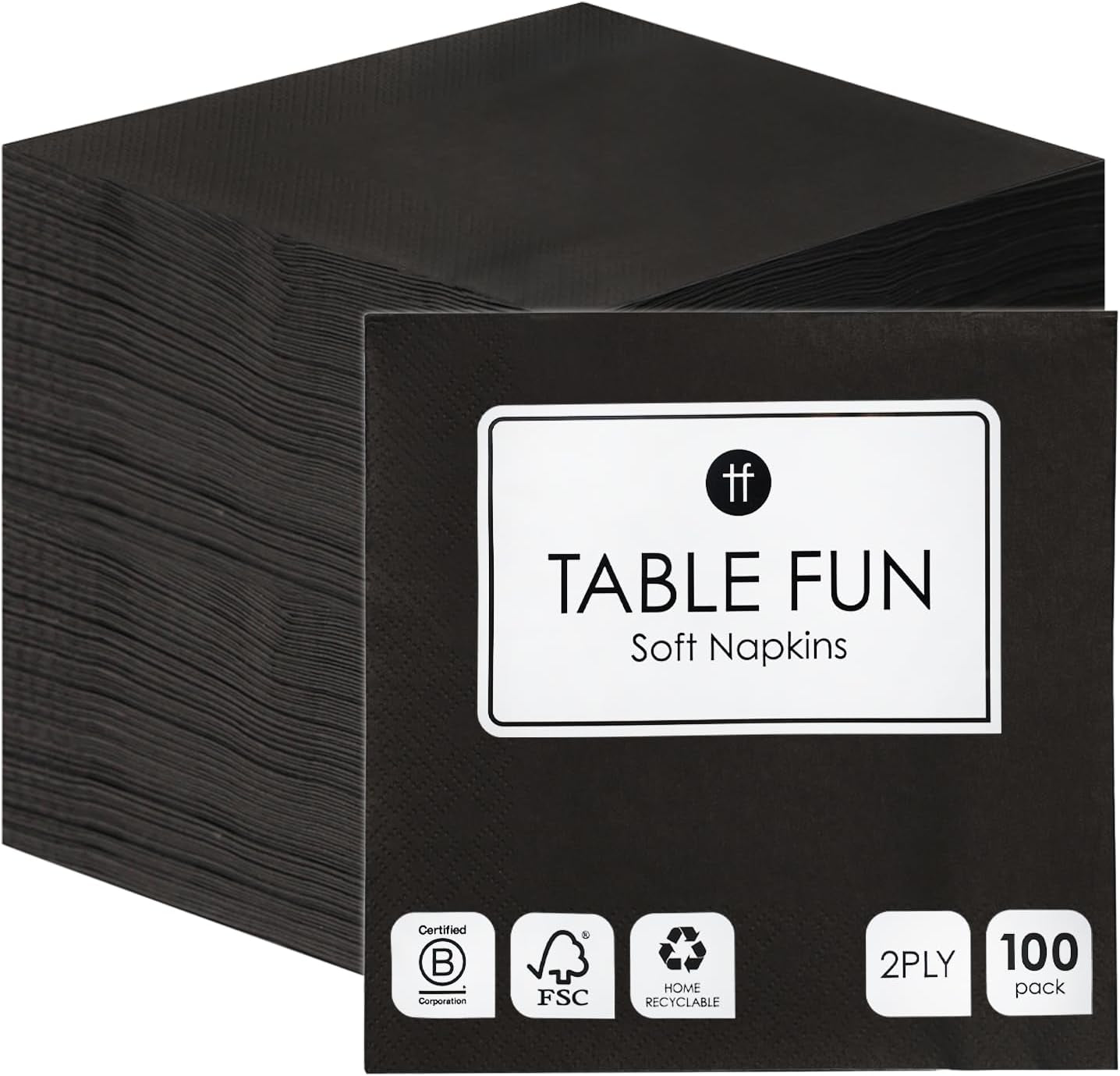 Table Kind 100 weiße weiche Servietten in Großpackung, hochwertige Servietten für Party, Catering und den täglichen Gebrauch, FSC, nachhaltig und recycelbar, hergestellt in der EU | 2-lagig | 33 cm