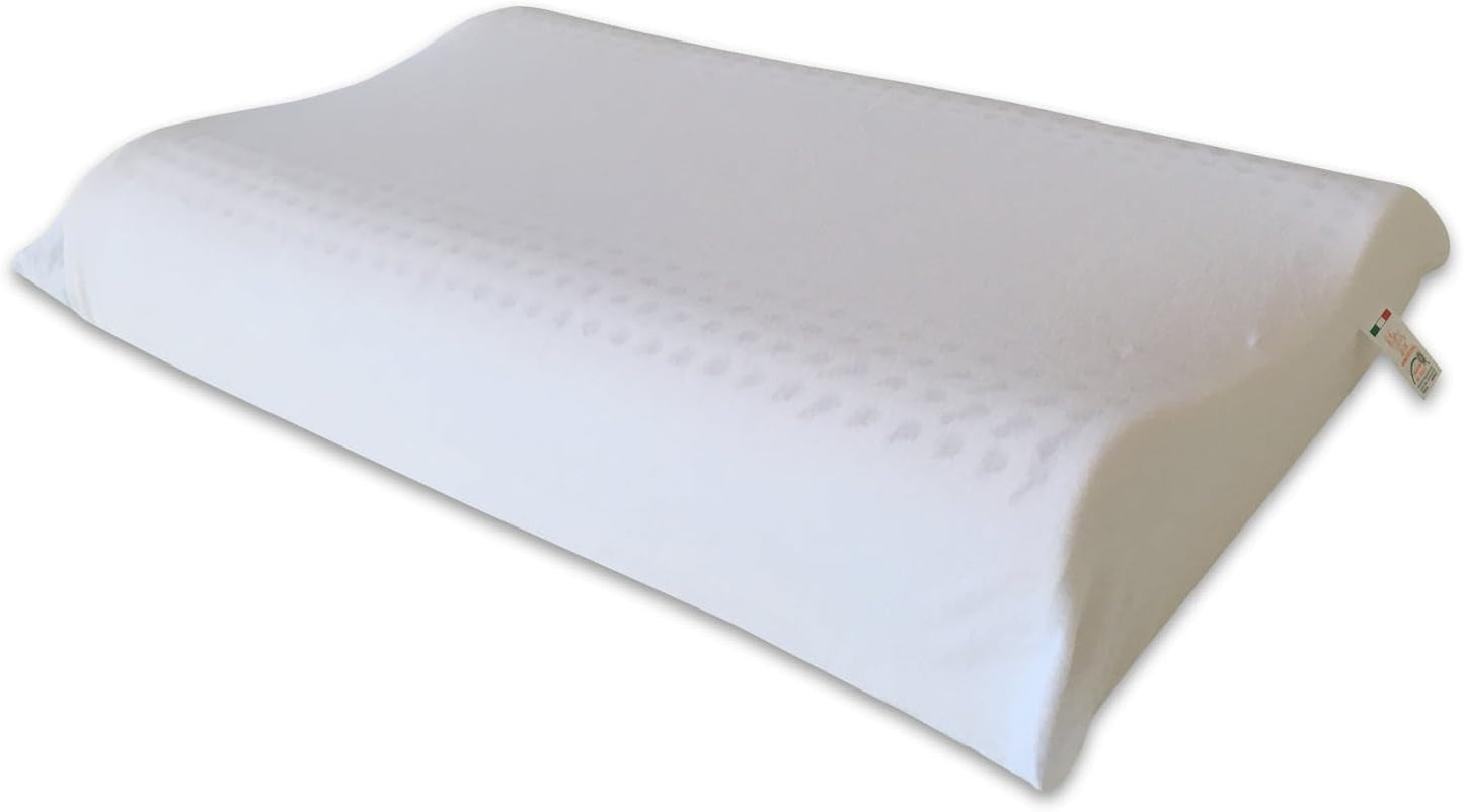 Naturlatexkissen Double Wave-Modell – Perforiertes Latexkissen Ultra atmungsaktiv Natürliche und gesunde Erholung – Höchster Komfort Ergonomisch Antibakteriell – 100 % Made in Italy Naty Shop Standardkissen