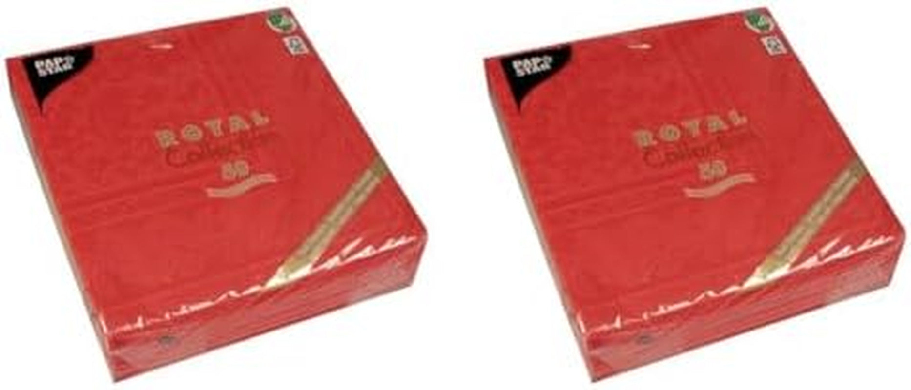 50 Premium-Servietten „ROYAL Collection“ 1/4-Falz 40 cm x 40 cm rot hochwertig „Ornamente“ (2er Pack)
