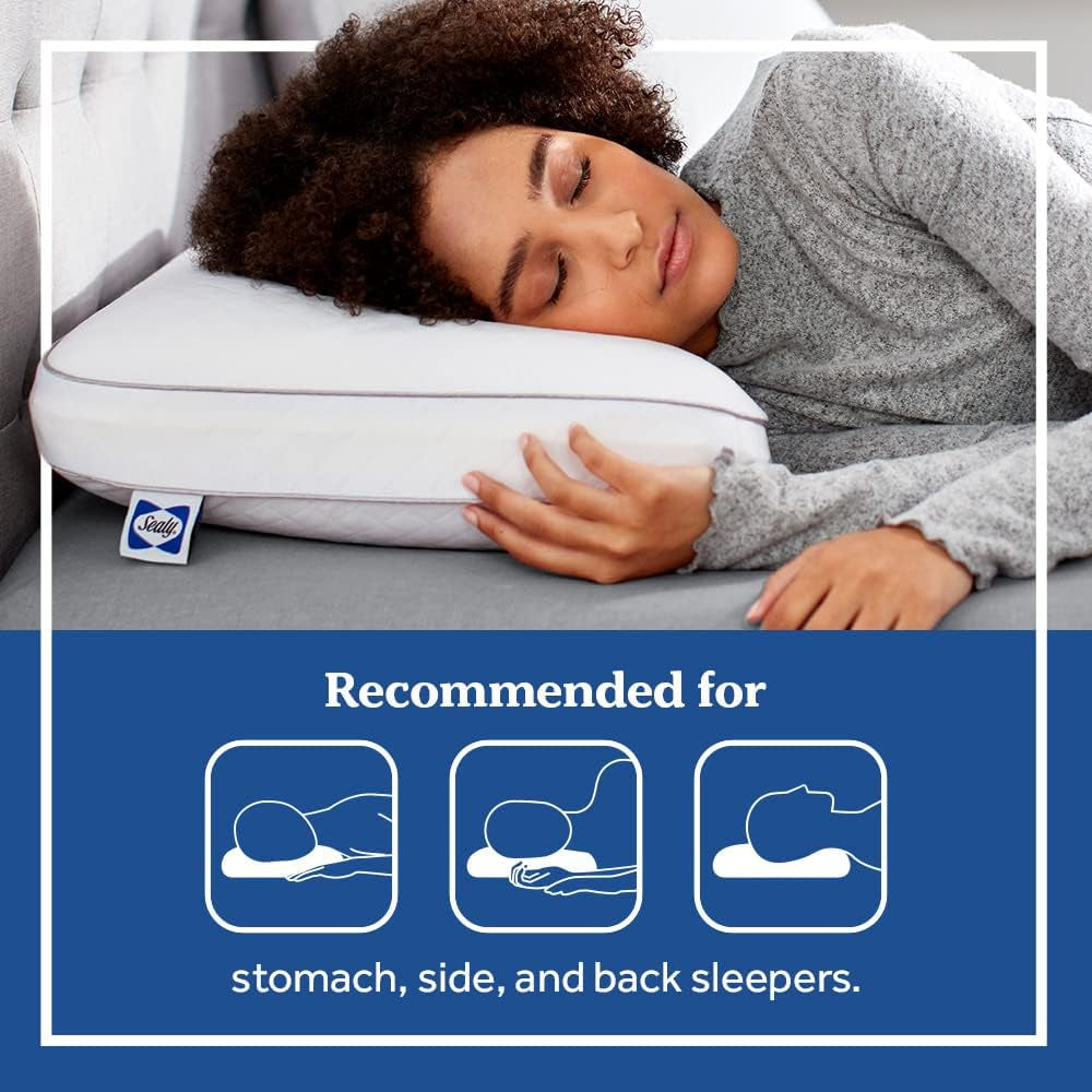 Sealy Essentials Memory Foam-Kissen Standard Weiß 2-teilig Naty Shop Standard-Kissen