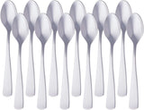 Silber Naty Shop Küche Einzelmodell gerade Edelstahl-Kaffeelöffel mit rundem Rand 12er-Pack