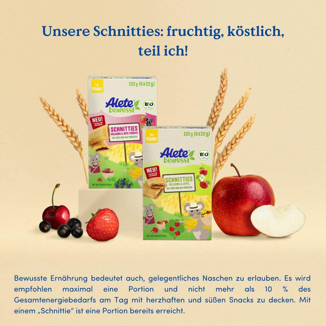 Alete Bio-Schnittpasteten mit Vollkorn und Apfel 6 x 22 g