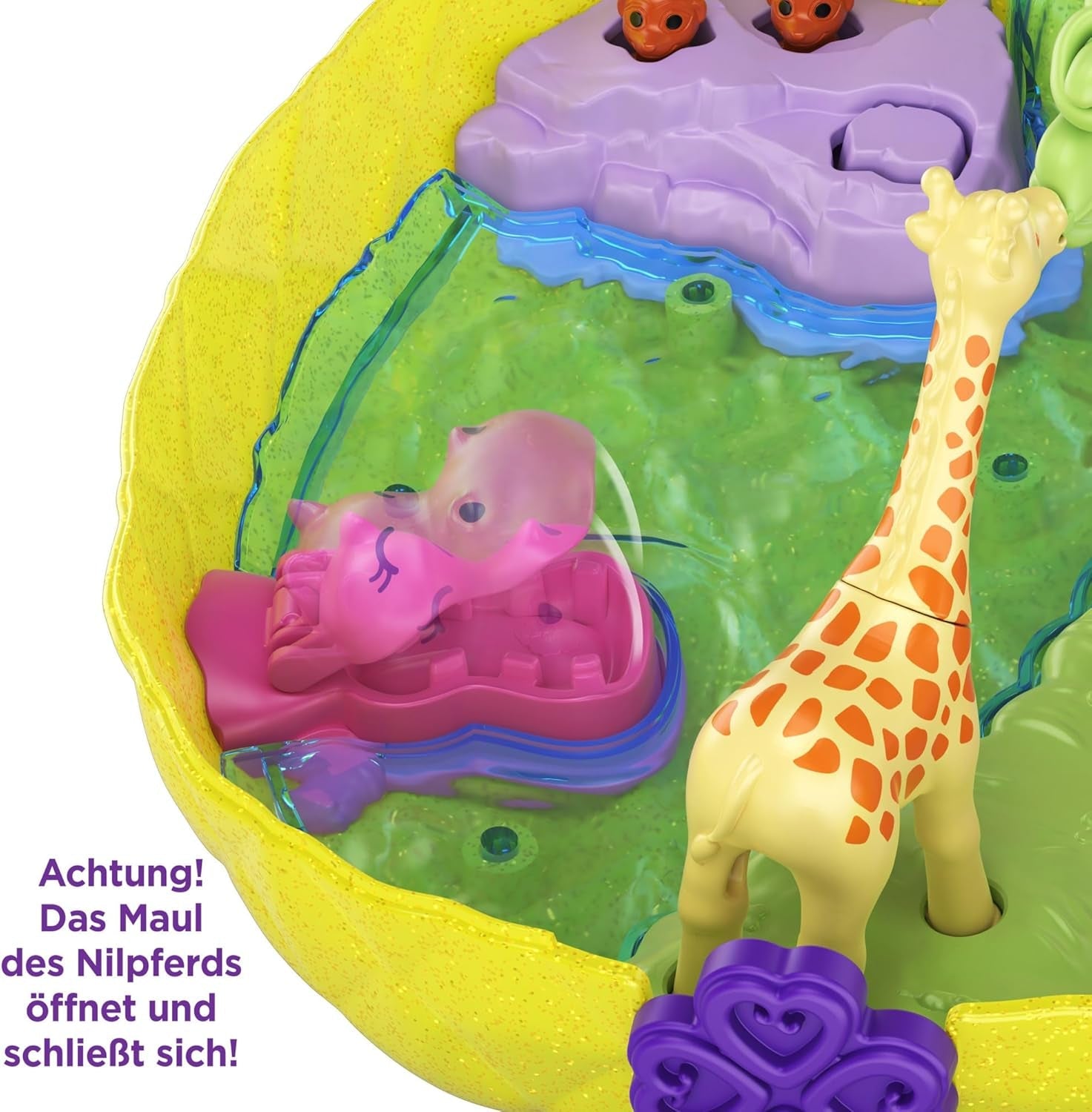 Polly Pocket GKJ64 – Tragbare Ananas-Taschen-Kompaktdose mit 8 lustigen Funktionen, Polly- und Lila-Puppen, 2 Zubehörteilen und Aufkleberbogen; Spielzeug für Kinder ab 4 Jahren