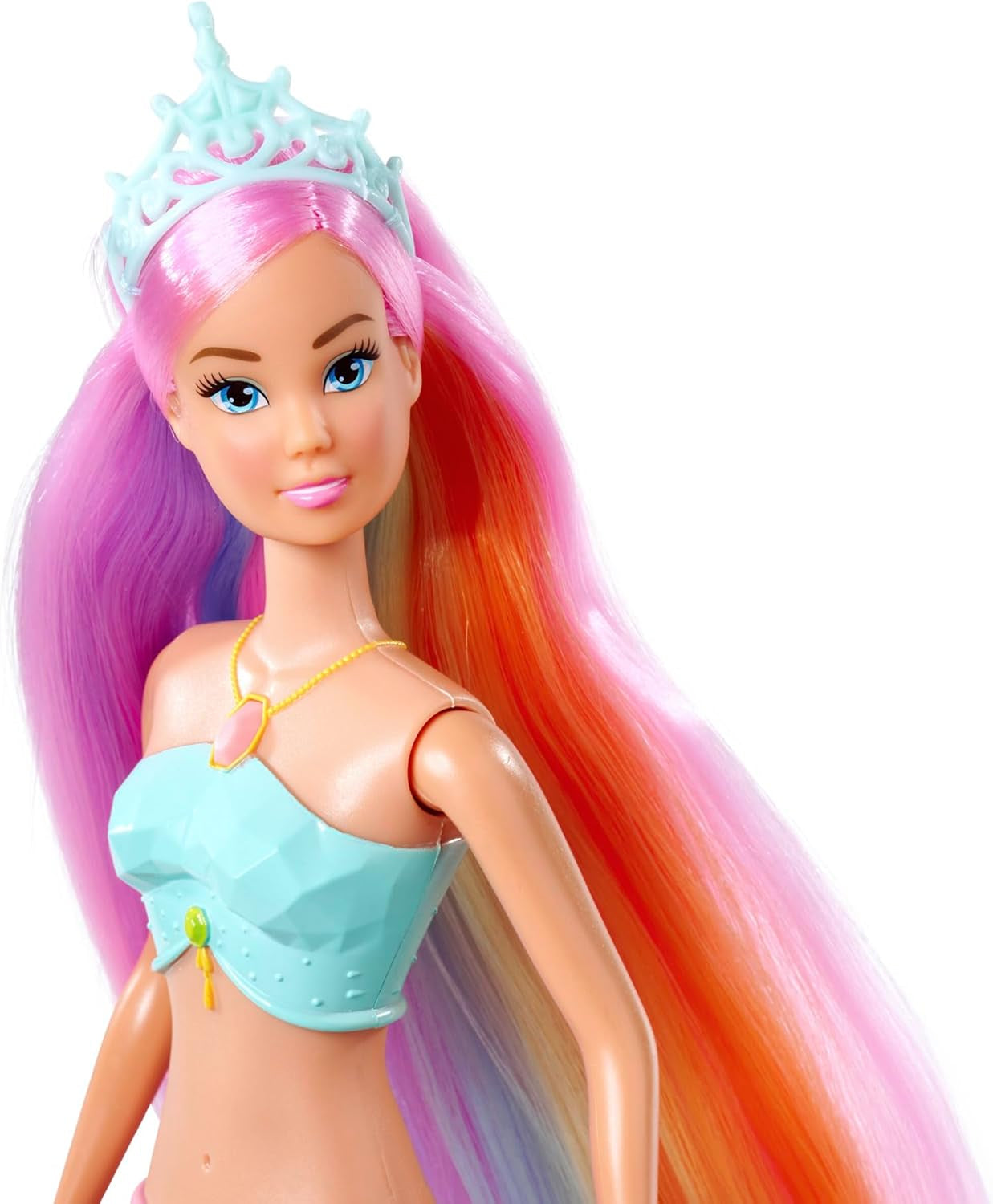 Steffi Love Magic Rainbow Mermaid, Meerjungfrauenpuppe mit Magic Rainbow Light-Funktion und extra langen Haaren, 39 cm, ab 3 Jahren