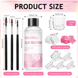 Polygel-Nagellösung, Polygel-Slip-Solution-Nagelset, Polygel-Flüssignagellösungen 75 ml, 5 Nagelspitzen-Clips, 3 Nagelbürsten, 1 Kristallbecher, 100 Reinigungsblätter