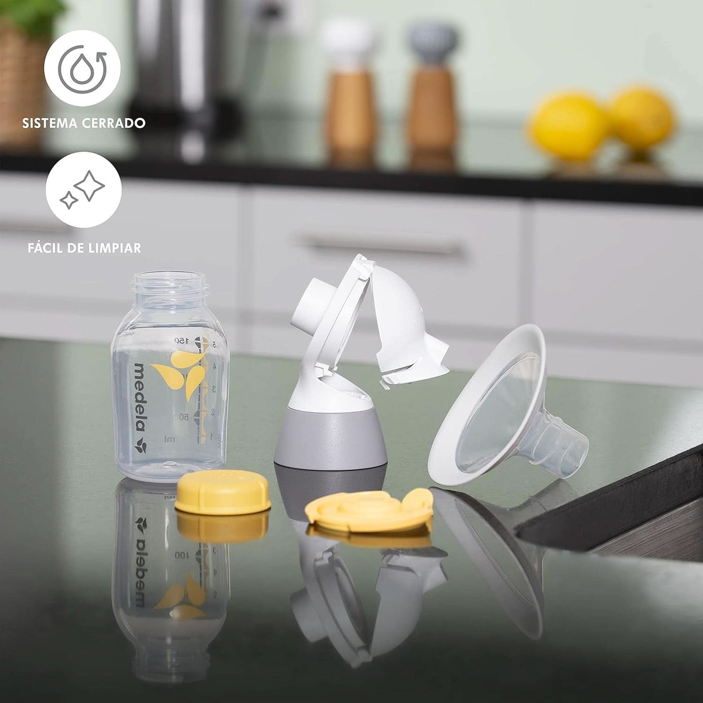 Elektrische Milchpumpe Medela Solo, mit Personalfit Flex-Trichter und 2-Phasen-Absaugtechnologie Zubehör Essen und Stillen Bebe Naty Shop