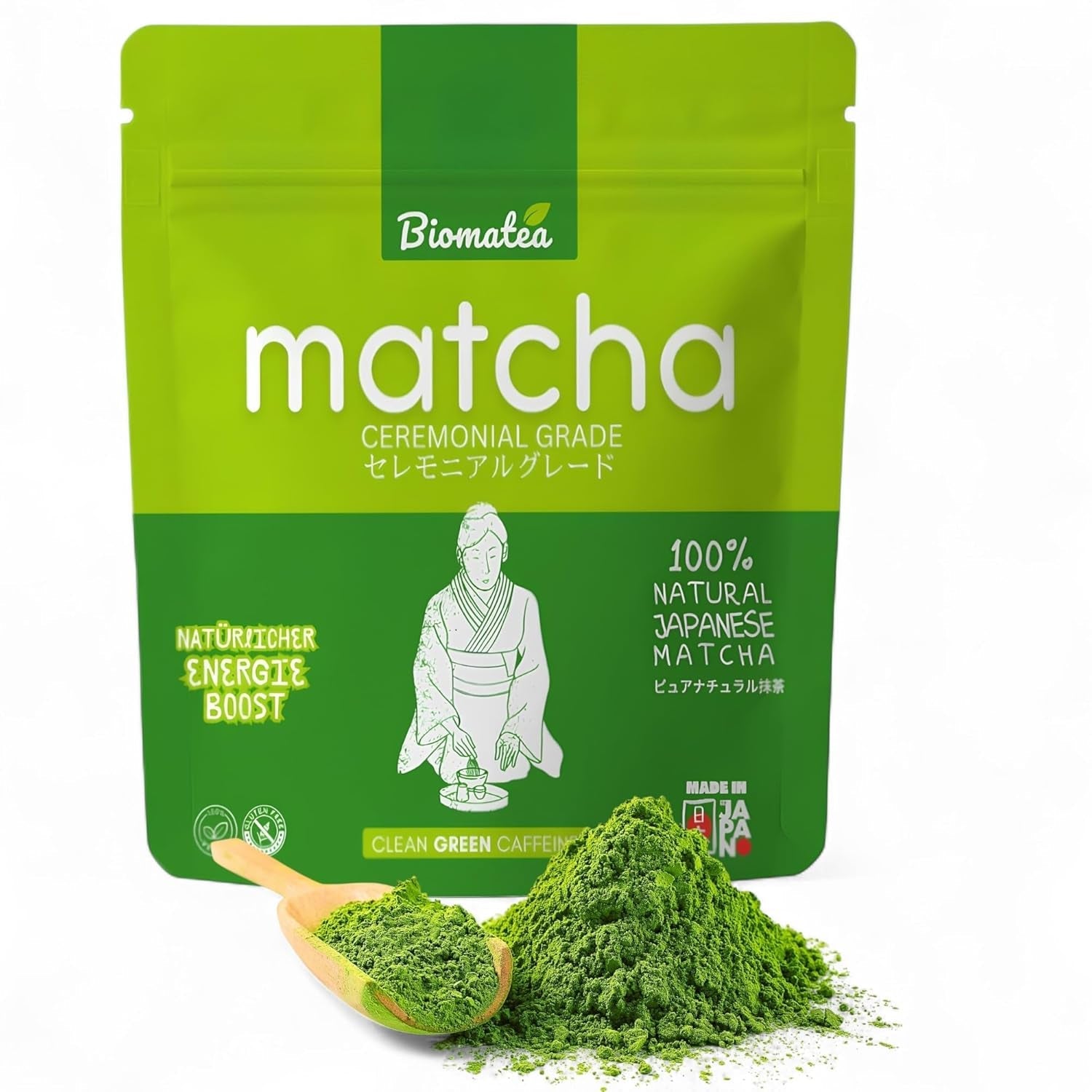 50 g Matcha in Zeremonienqualität aus Japan – 100 % natürlich, frei von Pestiziden und getestet – mit Stein gemahlen – Moegi Matcha Premium japanisches Teepulver
