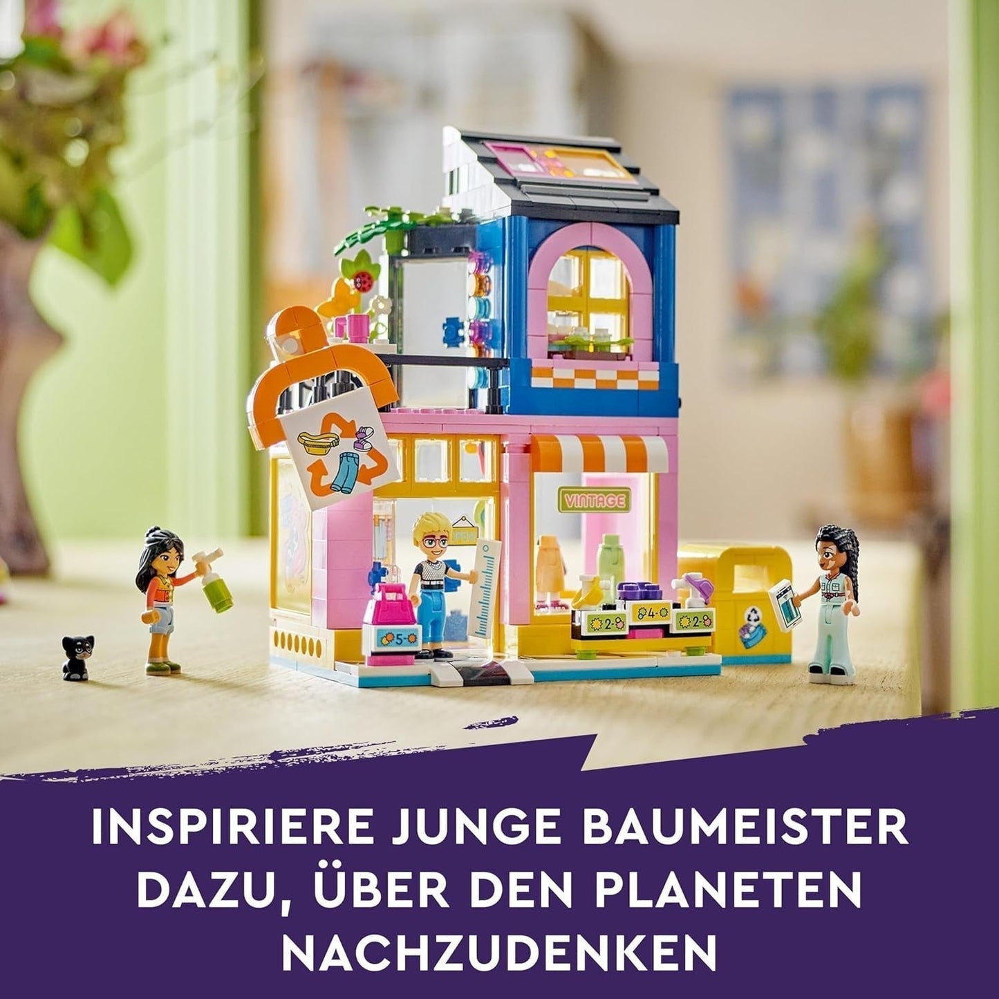 LEGO Friends Vintage Fashion Store Bauset für Kinder mit Spielzeugladen, Figuren und Katze, Rollenspielmodell für sozio-emotionale Entwicklung, Geschenk für 6-jährige Mädchen und Jungen 42614 Bausets Besuchen Sie den LEGO-Store