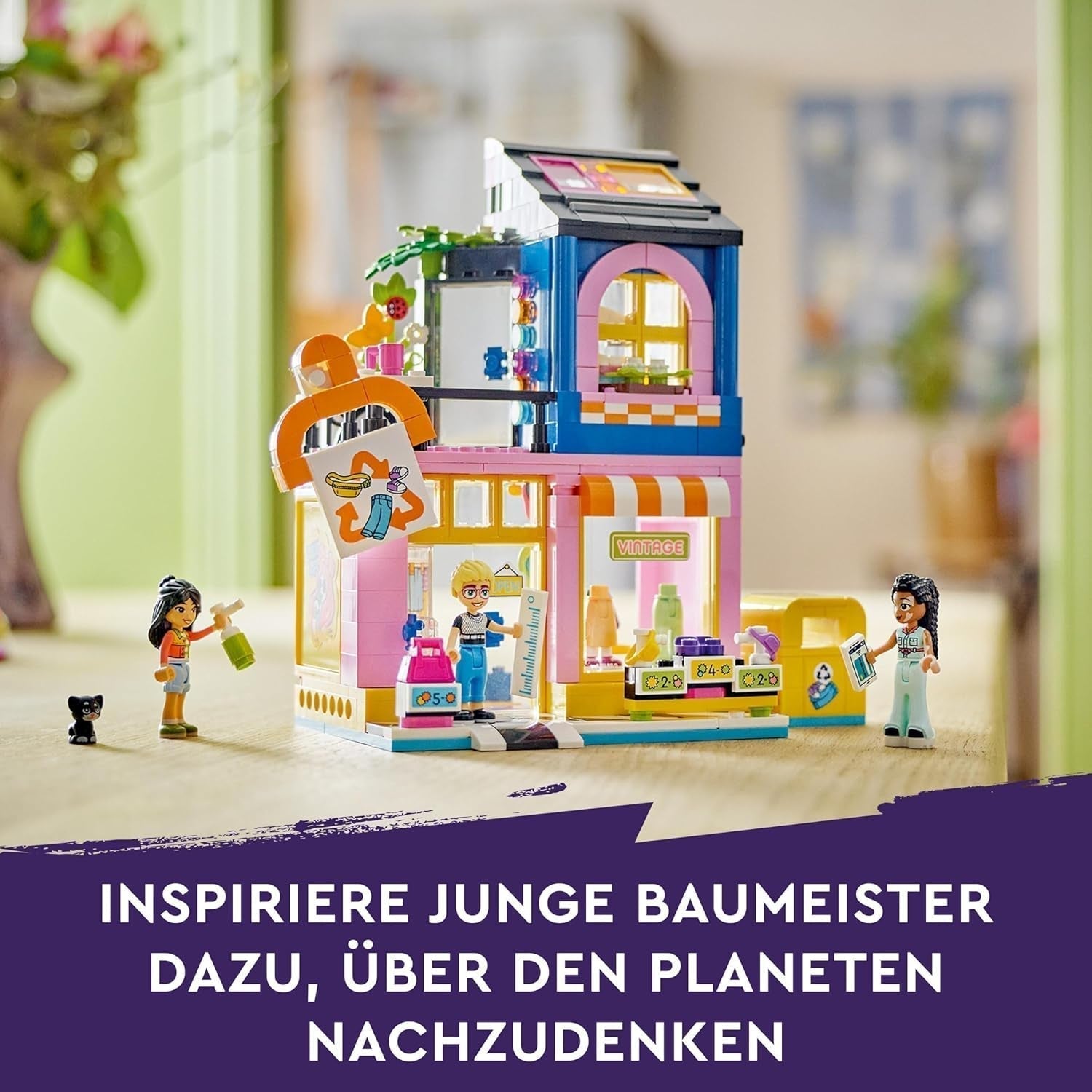 LEGO Friends Vintage Fashion Store Bauset für Kinder mit Spielzeugladen, Figuren und Katze, Rollenspielmodell für sozio-emotionale Entwicklung, Geschenk für 6-jährige Mädchen und Jungen 42614 Bausets Besuchen Sie den LEGO-Store