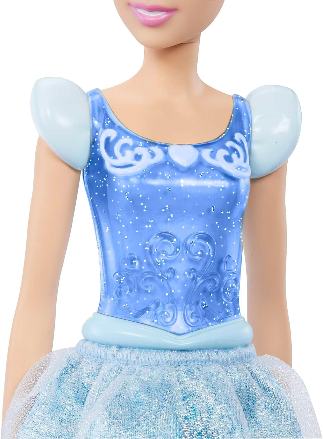 Bewegliche Mattel DISNEY Prinzessin Aschenputtel-Puppe mit glitzerndem Kleid, abnehmbaren Schuhen und Tiara, kämmbares Haar für Friseurspaß, ab 3 Jahren, HLW06 Naty Shop Dolls