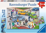Ravensburger Puzzle für Kinder – 07574 Polizei und Feuerwehr – Puzzle für Kinder ab 3 Jahren, mit 2X12 Teilen Puzzle Naty Shop Blau, weiß