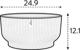 elho Vibes Fold Bowl 25 – Blumentöpfe für den Innenbereich – 100 % recycelter Kunststoff – Ø 24,9 x H 12,1 cm – Weiß/Weißes Leinen