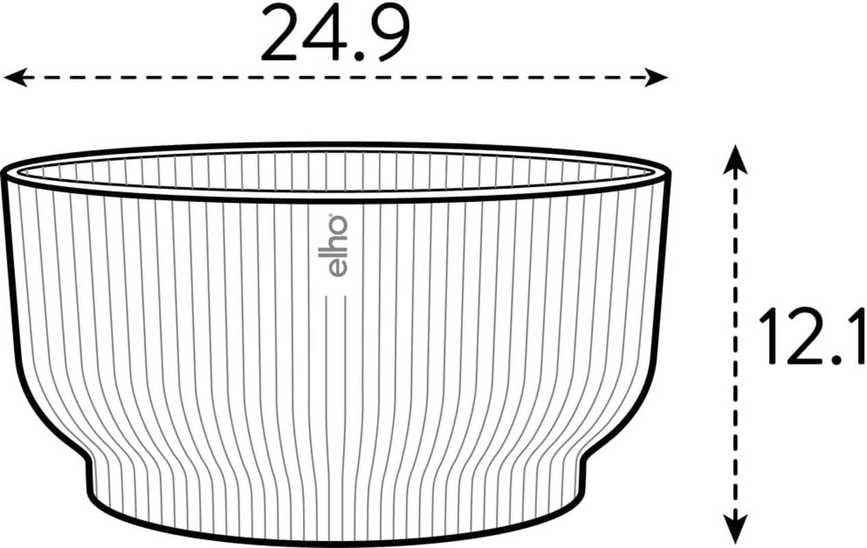 elho Vibes Fold Bowl 25 – Blumentöpfe für den Innenbereich – 100 % recycelter Kunststoff – Ø 24,9 x H 12,1 cm – Grün/Ferngrün