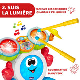 Chicco 00009820100000 Mi First Schlagzeug-Set mit Lichtern und Sounds, 3 Spielmodi, Musikinstrument mit Batterie für Kinder, mehrfarbig, groß, Jucarii Bebe Naty Shop