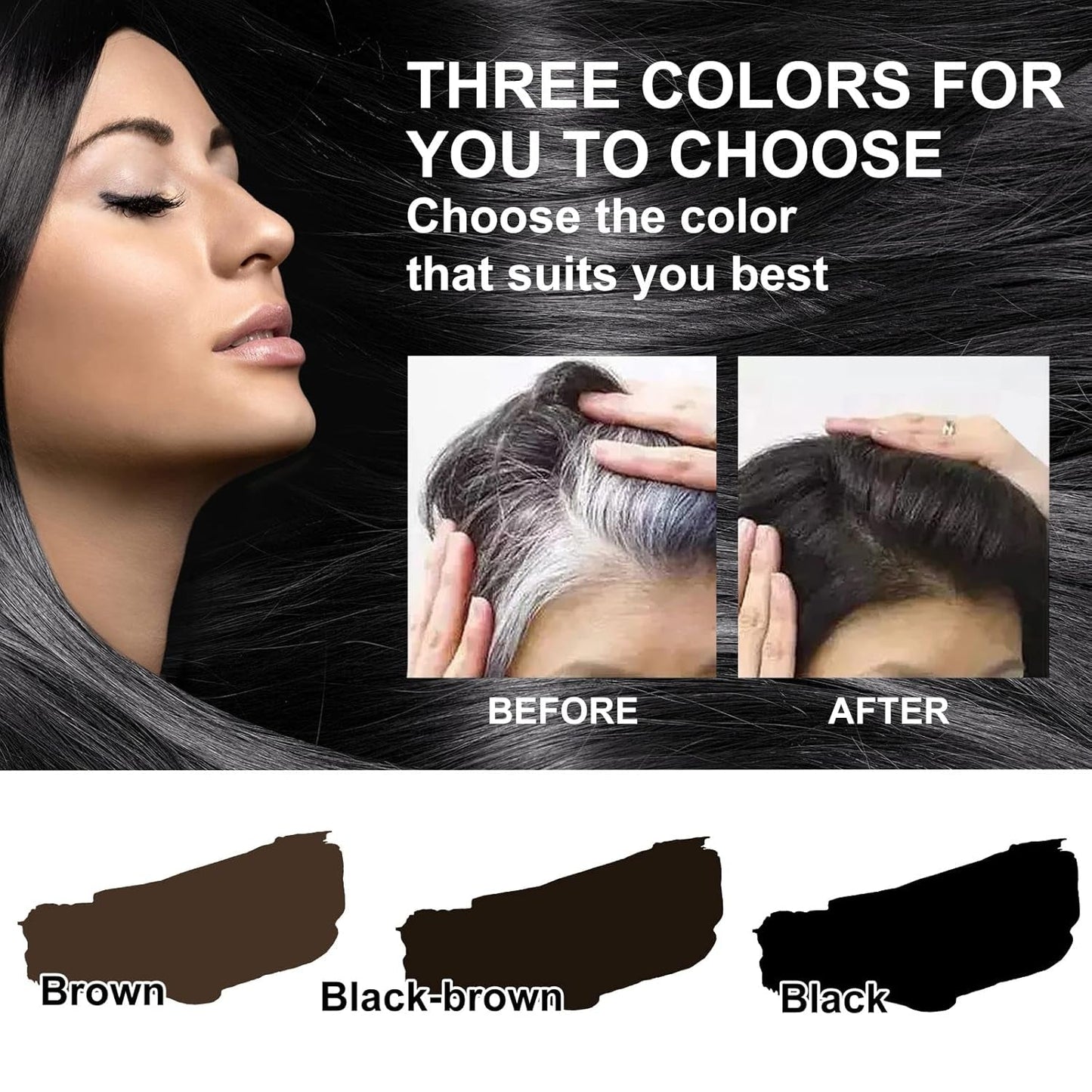Schwarzbrauner Einweg-Haarfärbestift, sofortige graue Wurzelabdeckung, Haarfarbe, Cremestift, schnelle temporäre Abdeckung, weißes Haar, Haarfärbemittel, Naty Shop