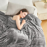 Schwere Bettdecken 152,4 x 203,2 Cottonblue Schwere Bettdecken 6,8 kg Queen-Size-Flanell Shaggy Sherpa Gewichtsdecke für Erwachsene Bequeme Gewichtsdecken zum Beruhigen und Entspannen Naty Shop Quilts & Quilts