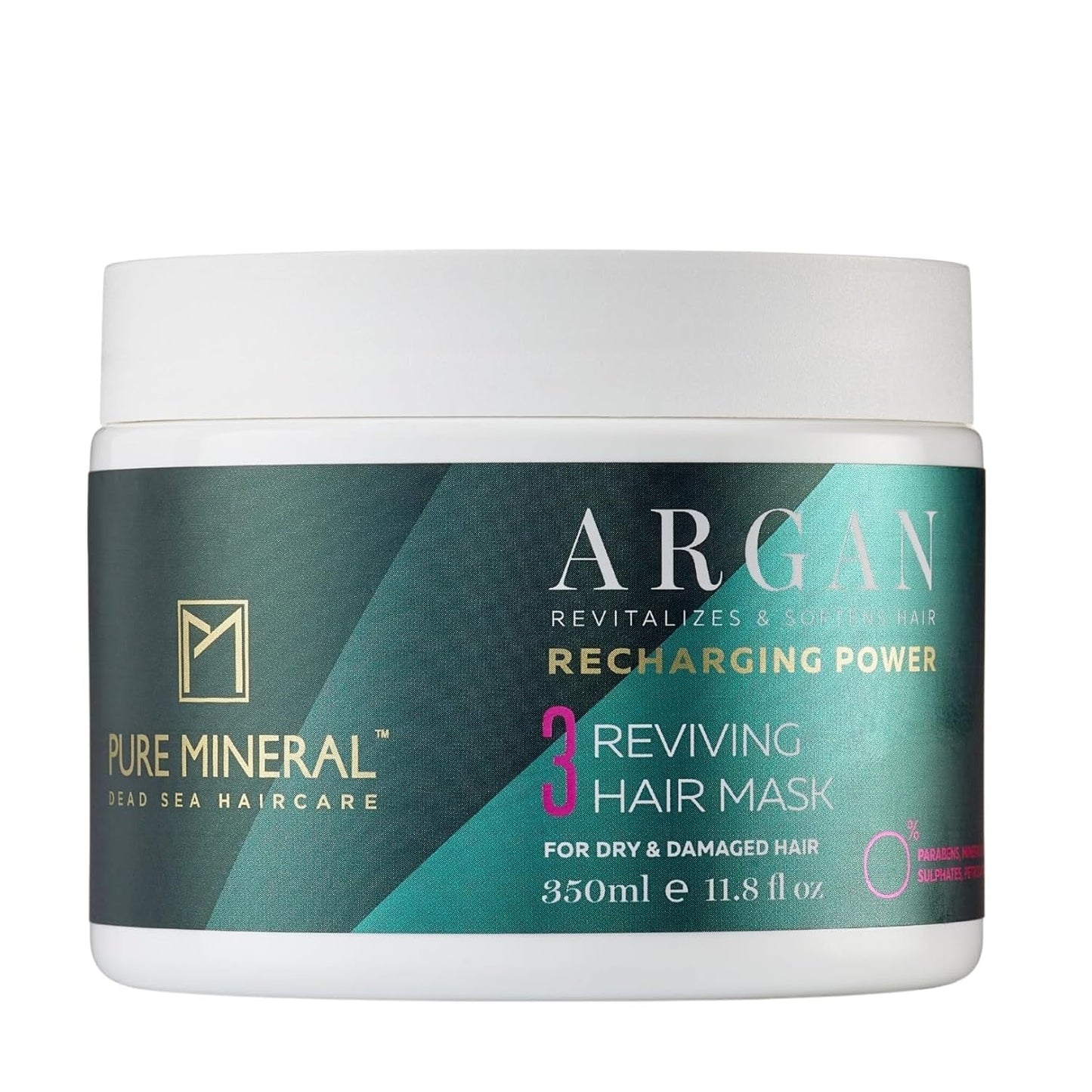 Pure Mineral – Intensiv reparierende Haarmaske mit Argan – Repariert und verleiht trockenem Haar Glanz – Nährt mit Vitamin E – Keine Sulfate, Parabene, Erdöl – 350 ml Naty Shop Haarmaske Standardtitel