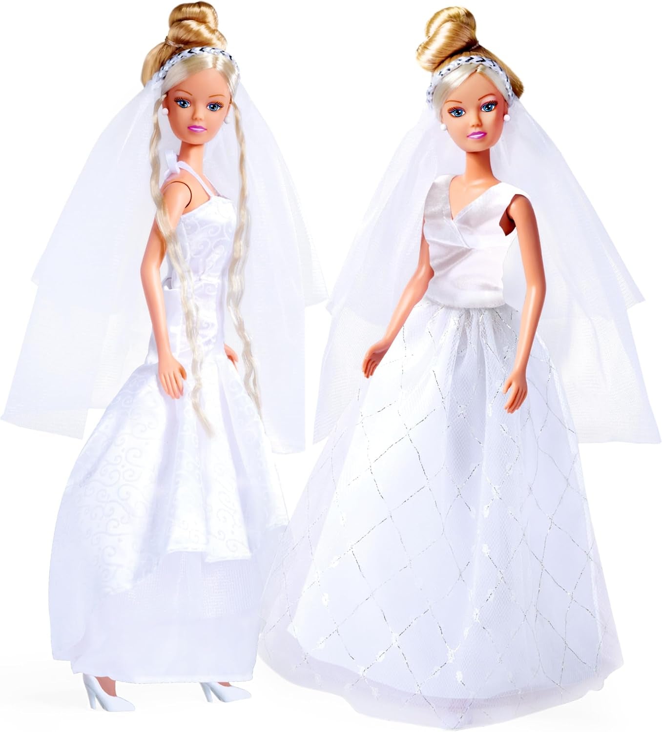Simba 105733414 – Steffi Love Hochzeitskleid, 2 verschiedene Designs, nur ein Artikel wird bereitgestellt, Puppe in einem wunderschönen Hochzeitskleid, 29 cm, ab 3 Jahren
