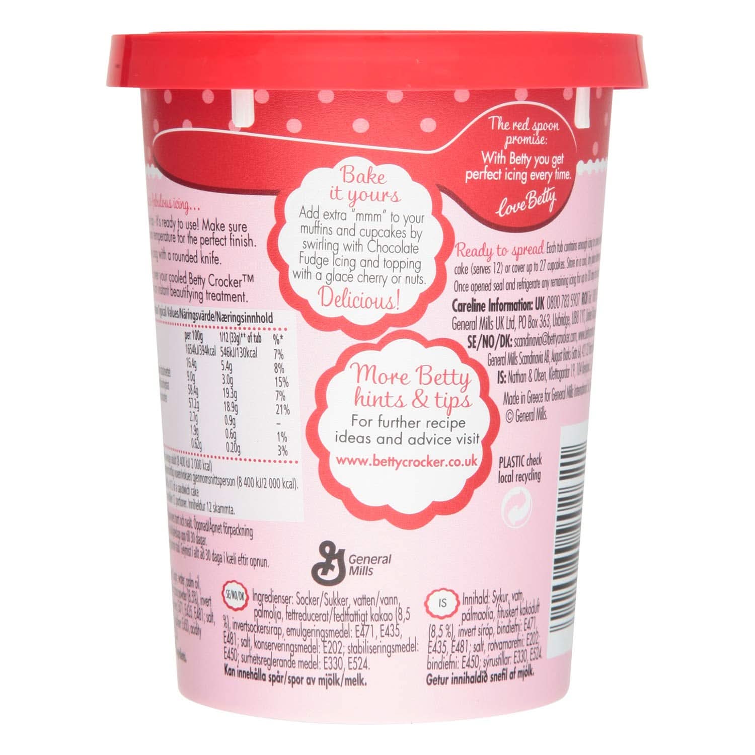 Betty Crocker, Kuchenglasur mit Schokolade und Karamell, 400 Gramm Glasuren und Dekor Naty Shop