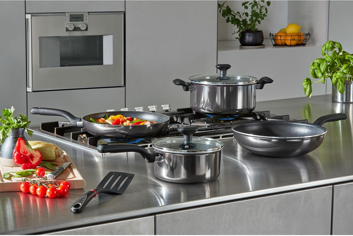 Tefal D52606 Resist, Titan-Antihaftbeschichtung Töpfe und Pfannen Naty Shop