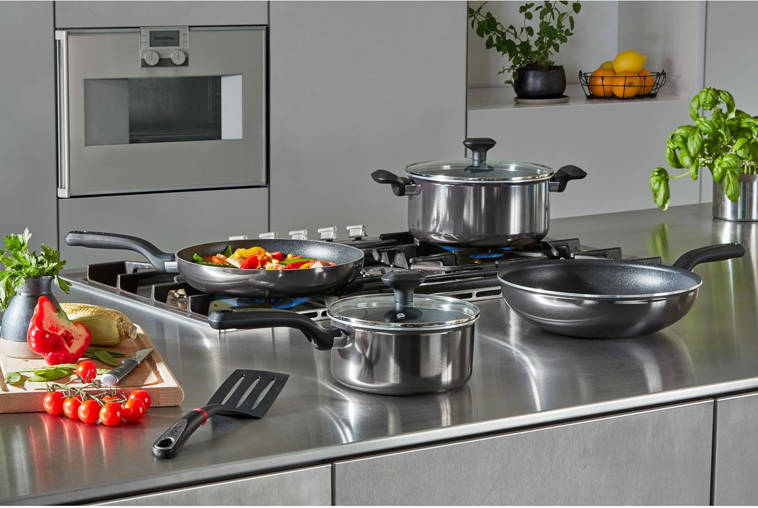 Tefal D52606 Resist, Titan-Antihaftbeschichtung Töpfe und Pfannen Naty Shop