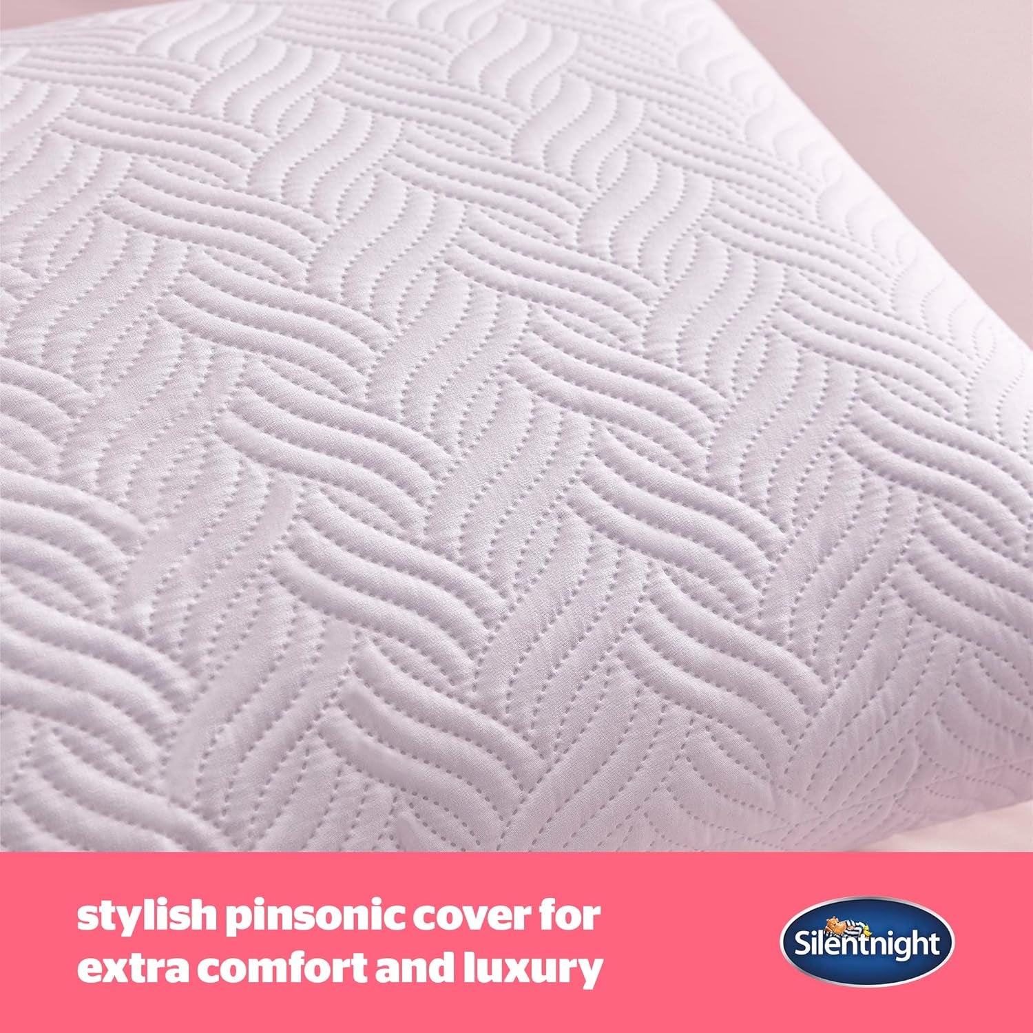 Silentnight Ultimate Pillow – weiches und stützendes Bettkissen mit Pinsonic Soft Touch Luxus-Steppbezug, maschinenwaschbar und hypoallergen für Rücken- und Seitenschläfer, 1 Stück Naty Shop Standard-Kissen