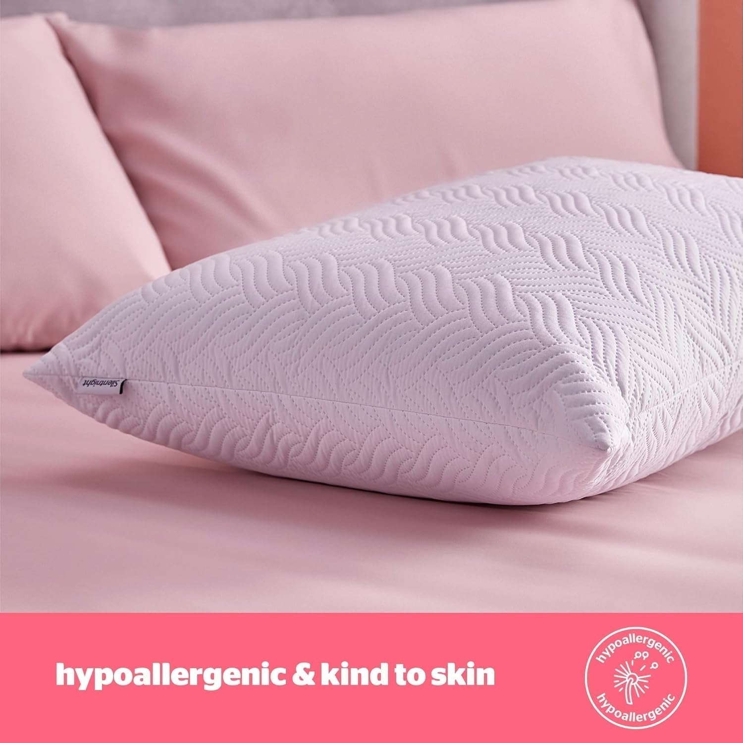 Silentnight Ultimate Pillow – weiches und stützendes Bettkissen mit Pinsonic Soft Touch Luxus-Steppbezug, maschinenwaschbar und hypoallergen für Rücken- und Seitenschläfer, 1 Stück Naty Shop Standard-Kissen