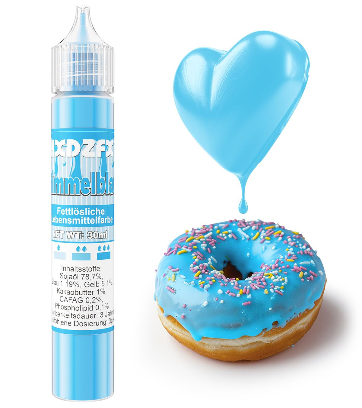 Fettlösliche Lebensmittelfarbe – 30 ml konzentrierte Lebensmittelfarbe auf Ölbasis für Schokolade, Lebensmittelfarben-Set für Kuchendekoration, Fondant, Buttercreme, Backen, Basteln (Marineblau)