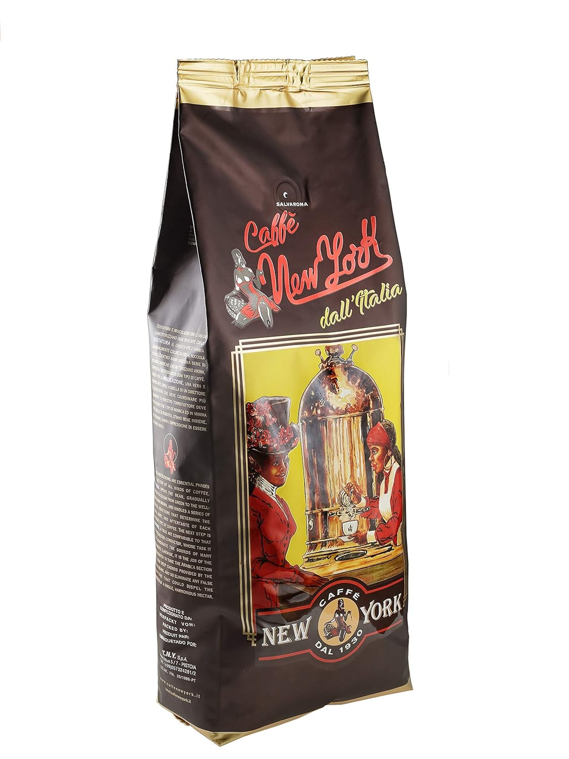 New York Coffee – EXTRA P – Kaffeebohnen, kräftiger und kräftiger Geschmack, Arabica- und Robusta-Bohnen, zum Mahlen, italienischer Espresso, Barmischung – Premium-Qualität seit 1930 – 1 kg, Bohnen