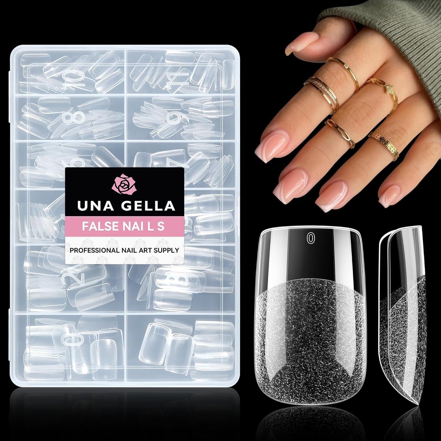 Ballerina-Gel-Nagelspitzen, 216 Stück, 12 Größen, weiche Gel-Nagelspitzen, vollständige Abdeckung, Nagelverlängerungs-Set, halbmatt, DIY, Heimkunst